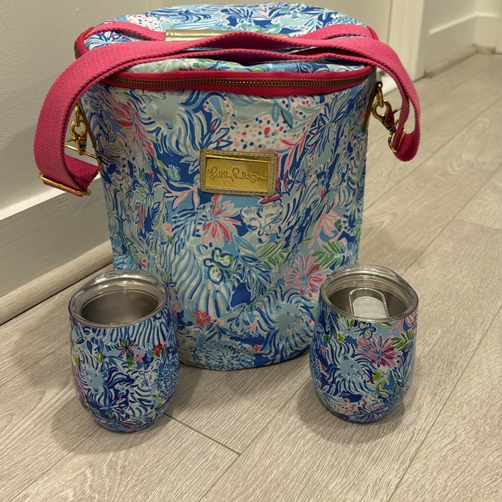 Lilly Pulitzer Cooler and Tumblers